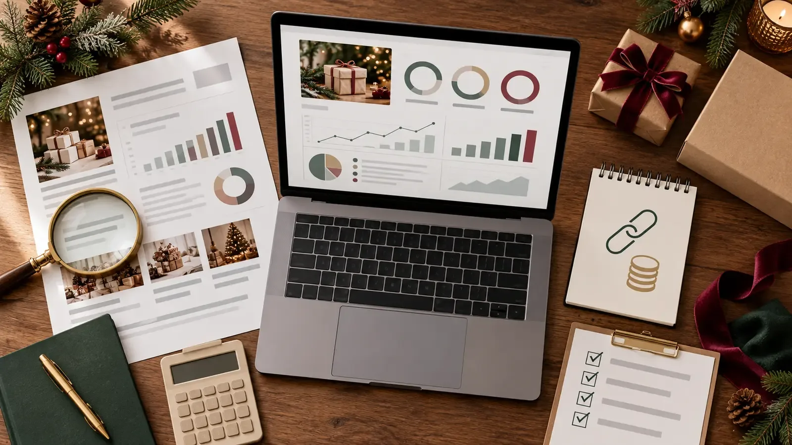 Seller compares a holiday gift-guide media kit, website audit and placement costs