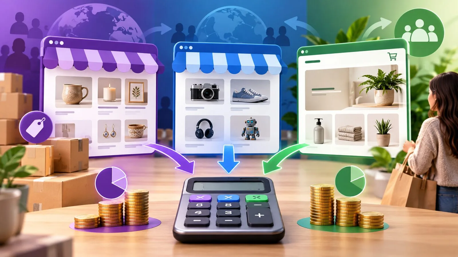 Comparison of resale marketplace fees for Depop, Poshmark and Mercari