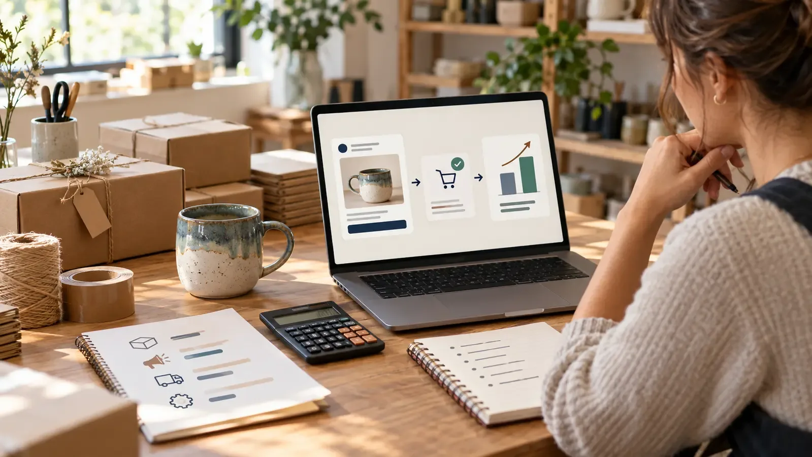 Etsy seller calculating profit from an Offsite Ads order after advertising and fulfilment costs