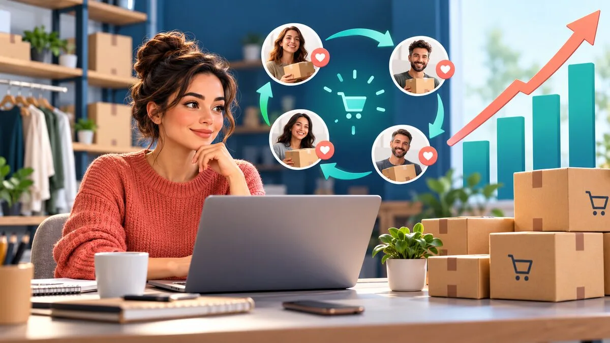 Online seller reviewing repeat purchases and ecommerce customer lifetime value